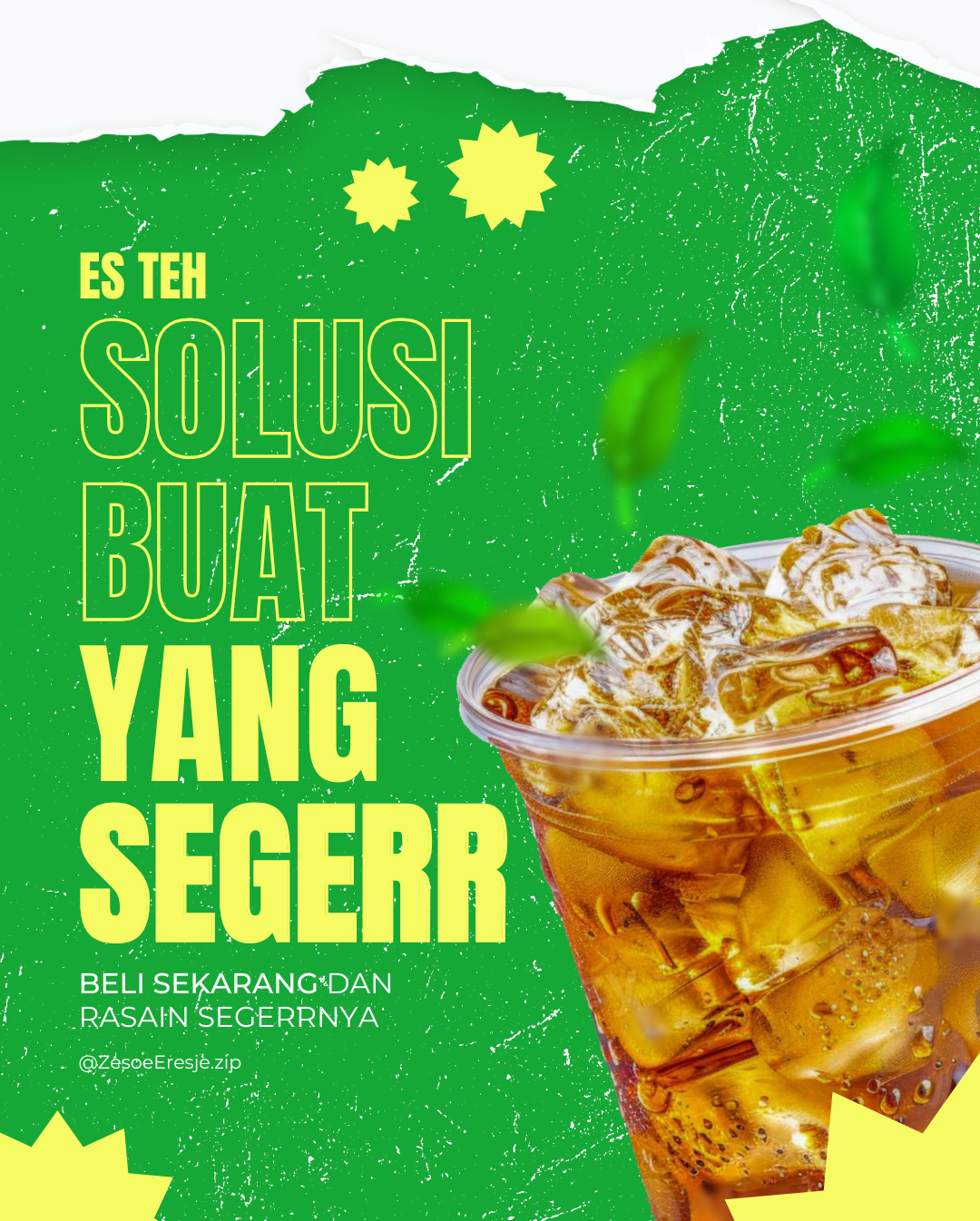 Karya Desain Poster Promosi Produk Es Teh